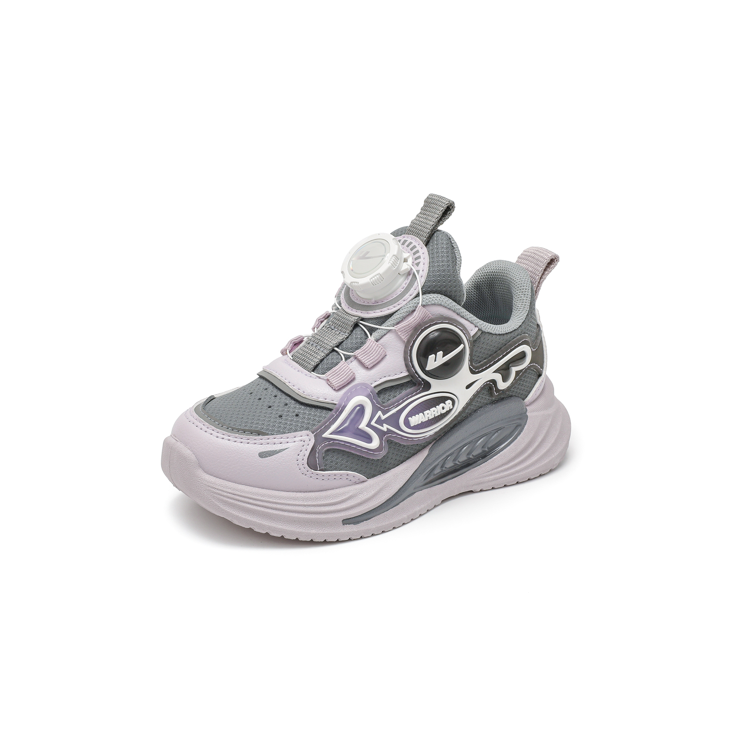 Детские спортивные кроссовки Synthetic Leather Slip Resistant Cushioning Abrasion Resistant Waterproof Low top WARRIOR, розовый/черный/синий — фото 3