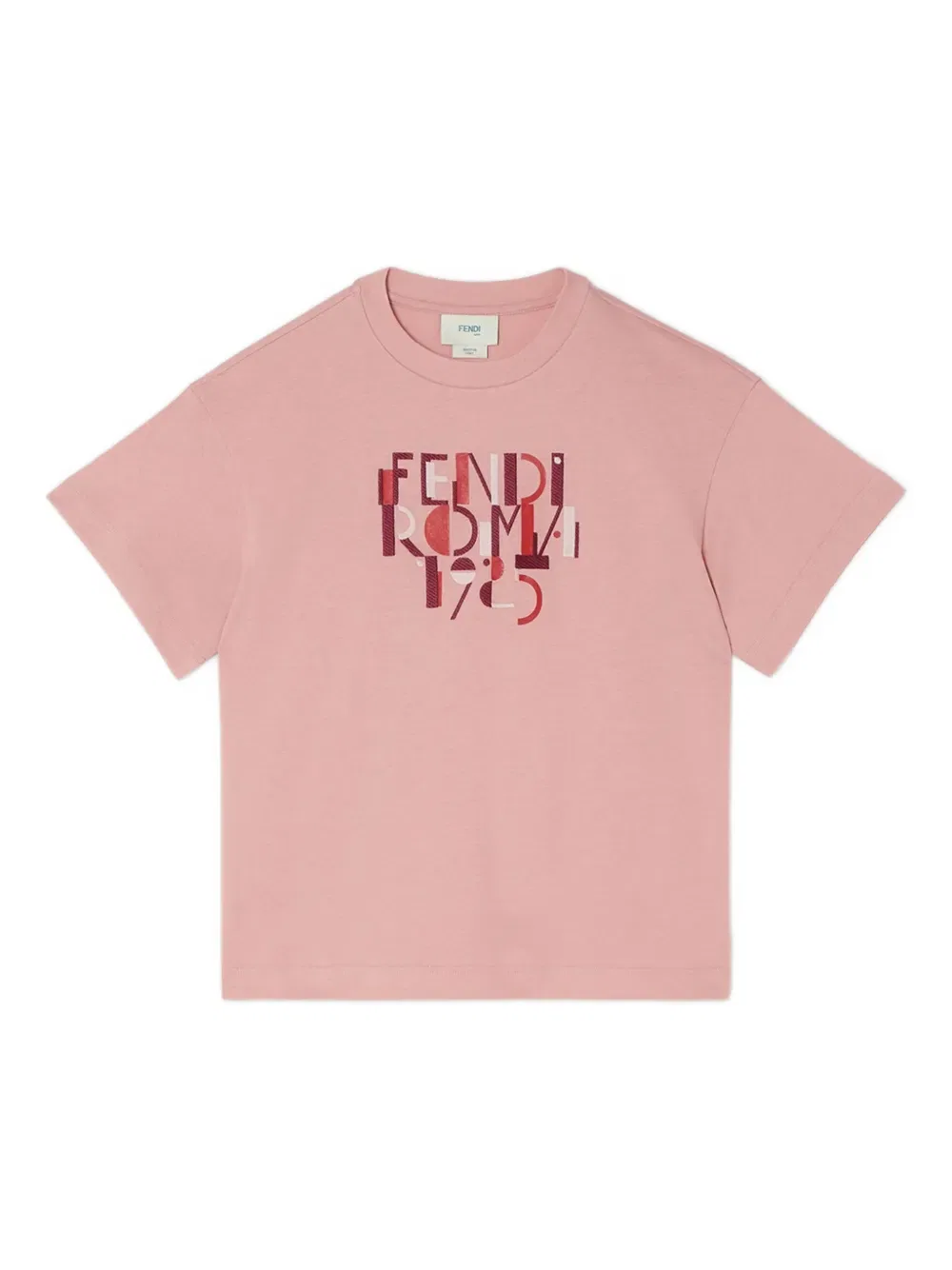 Футболка с графическим принтом Fendi Kids, розовый