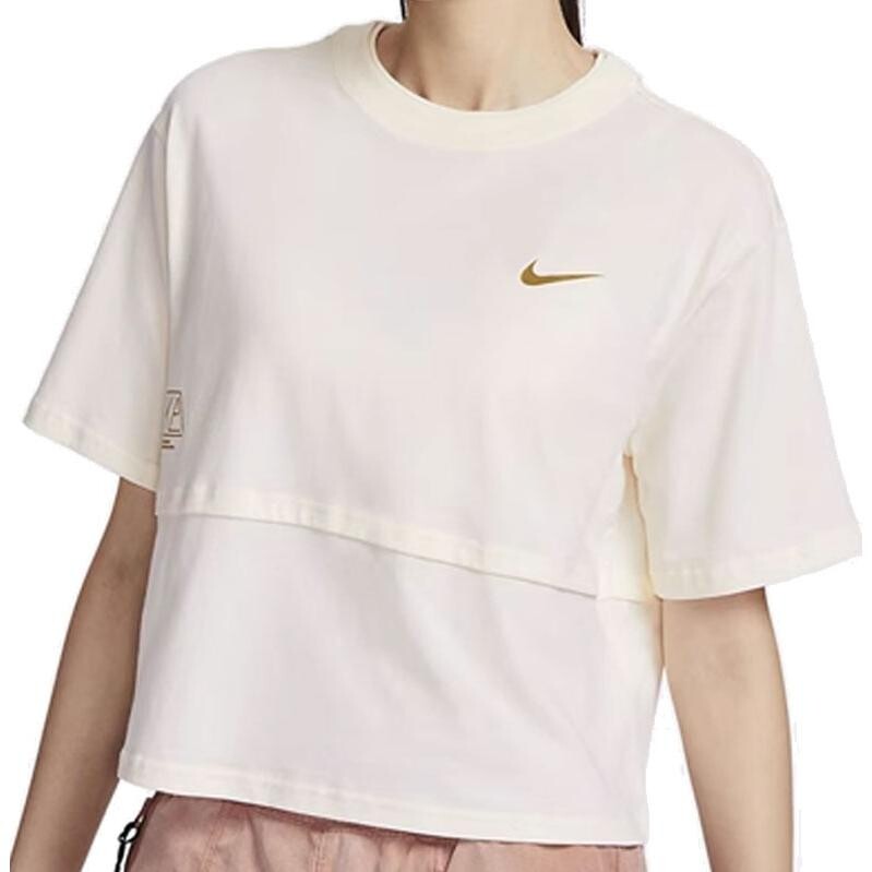 Женская футболка прямого кроя для тренировок, белая Nike — фото 3