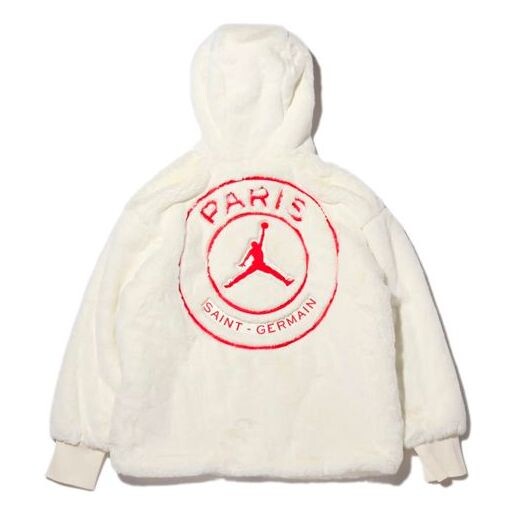 

Куртка Air Jordan Brand AS WJ PSG Paris Saint-Germain fur Jacket White, белый