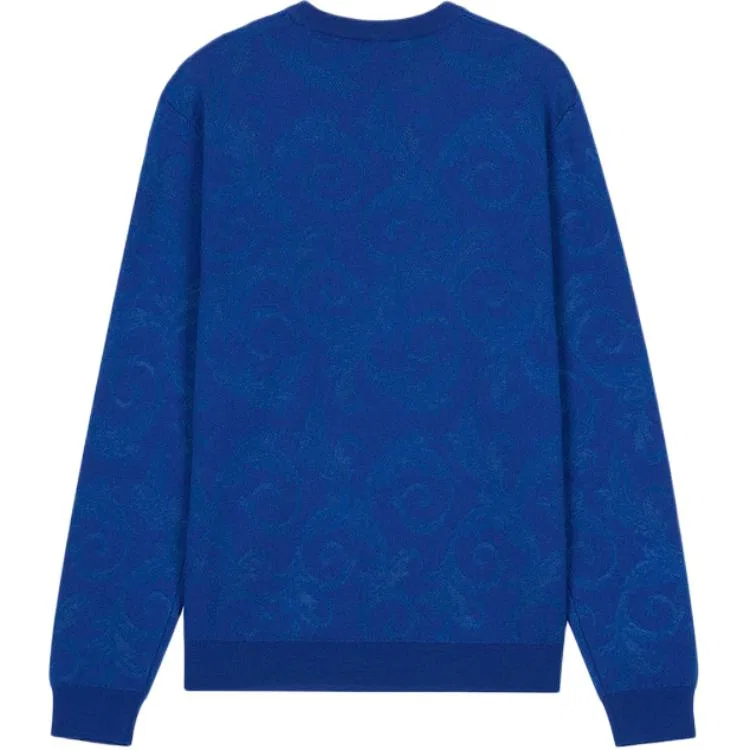 Свитер мужской синий crew neck VERSACE, Blue — фото 3