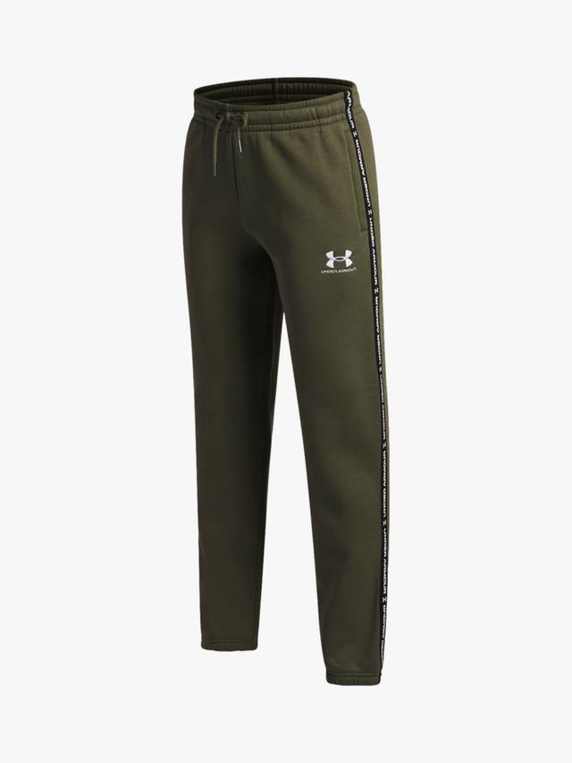Детские джоггеры с хлопковым составом и завязками Under Armour, Marine Green/Black — фото 3