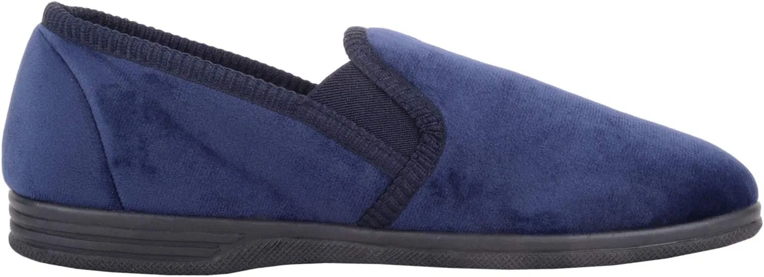 Мужские велюровые тапочки Absolute Footwear с флисовой подкладкой, темно-синий — фото 4