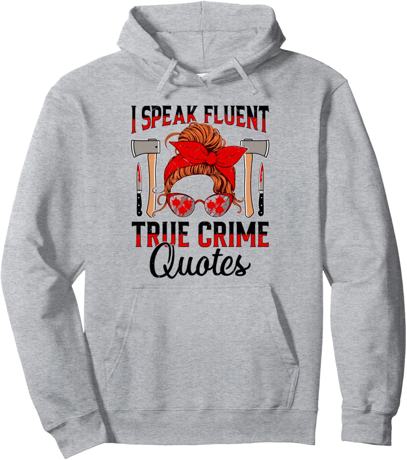 

Забавная толстовка для любителей криминальных сериалов и драм True Crime Fan Murder Mystery Designs, серый