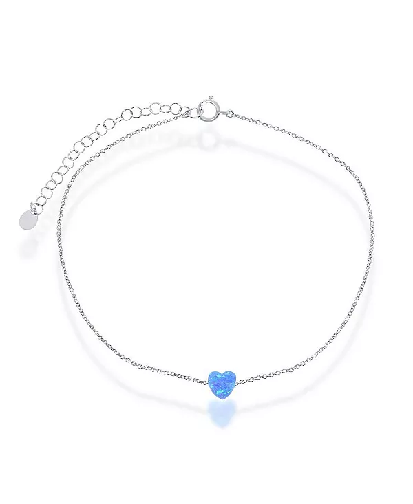 

Браслет на лодыжку из стерлингового серебра с синтетическим голубым опалом Caribbean Treasures, blue
