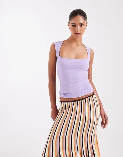 

Светло-фиолетовый топ с квадратным вырезом JJXX