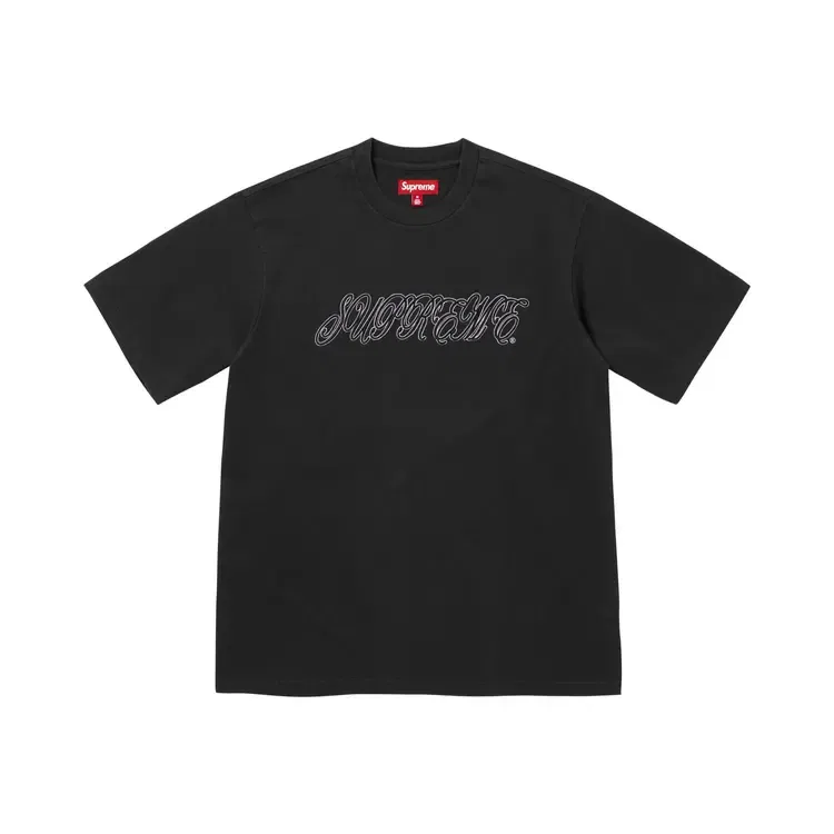 Футболка с коротким рукавом и рельефным рисунком Supreme, черный