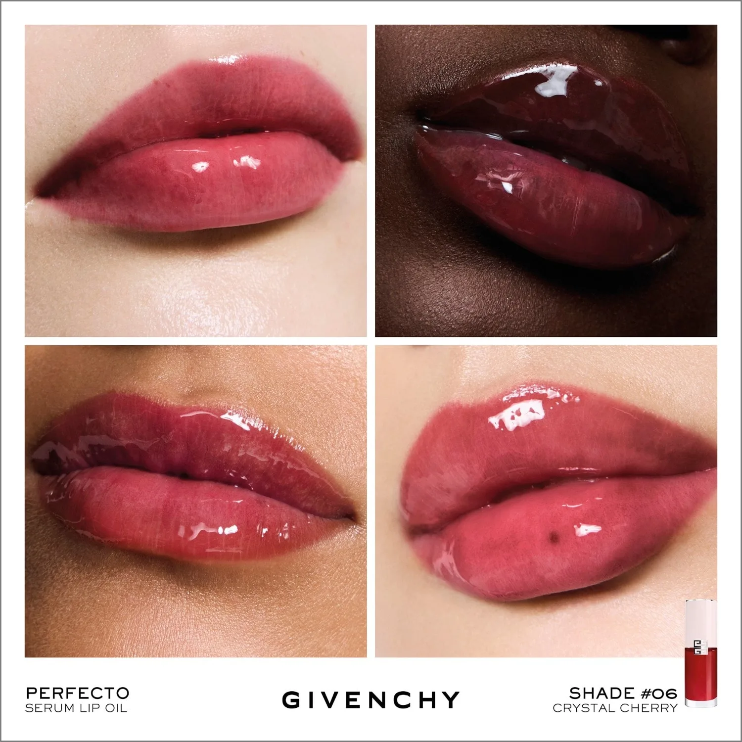 Блеск для губ Rose Perfecto сыворотка-масло для губ Givenchy, n06 crytsal cherry, 7,5 мл — фото 2