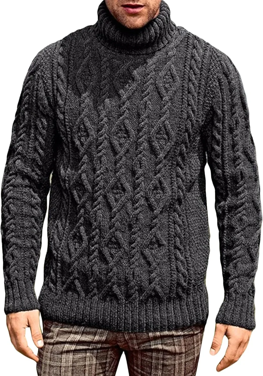 

Мужской свитер Slim Fit с длинным рукавом и воротником-гольф DGHM-JLMY