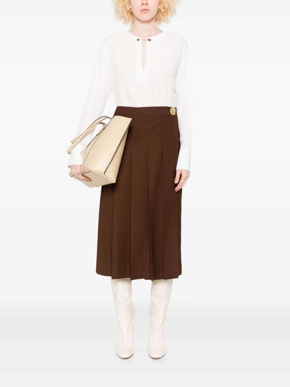 

Топ с длинными рукавами и пуговицами Antonelli, белый