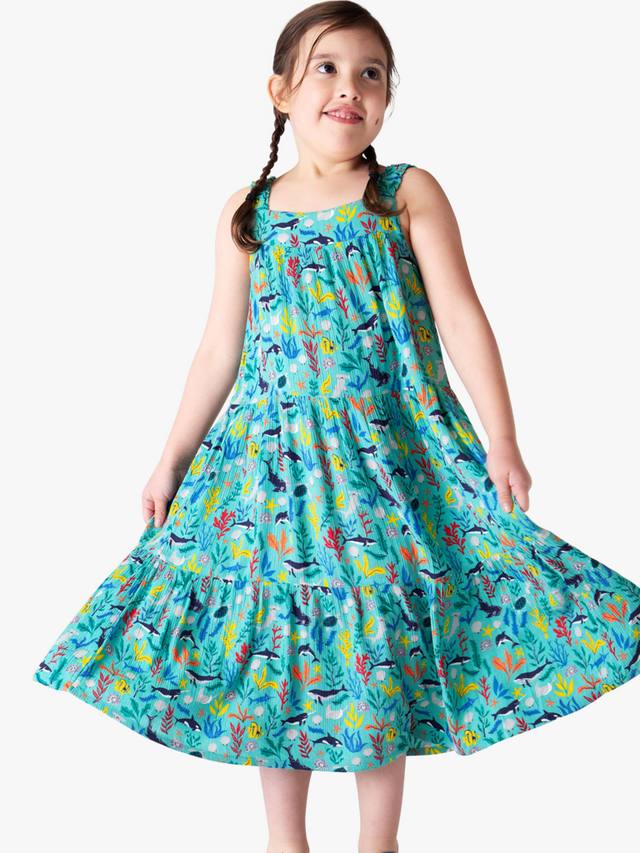 

Детское платье Alani с ярусами Frugi, Sea Life