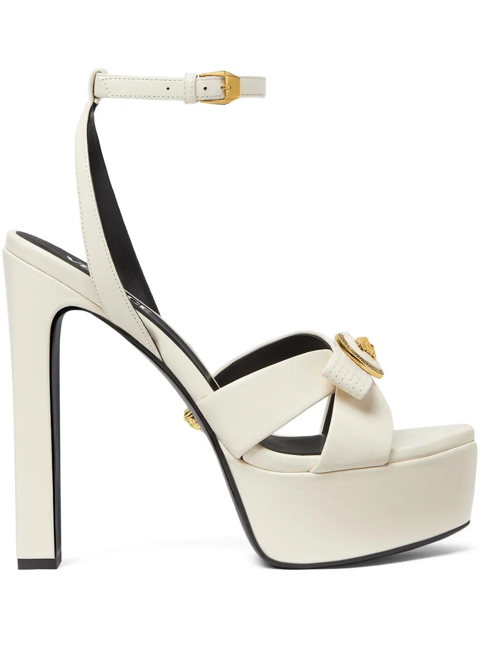 Босоножки с декором Medusa 140 Versace, белый