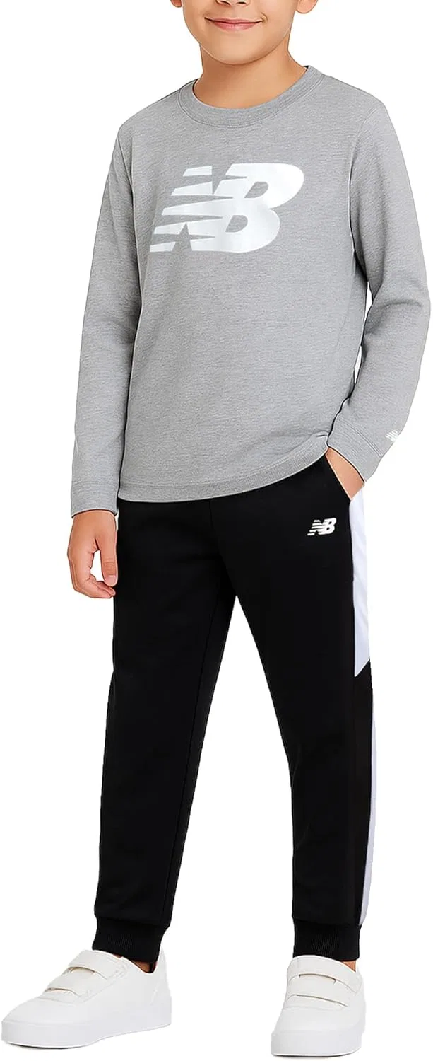 Детский спортивный костюм New Balance, 2 предмета, серый/черный — фото 2