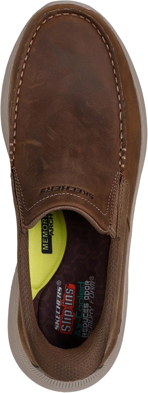 Мужские лоферы Skechers USA Pollard-Osgood с мысом-мокасином, бежевый/песочный — фото 4
