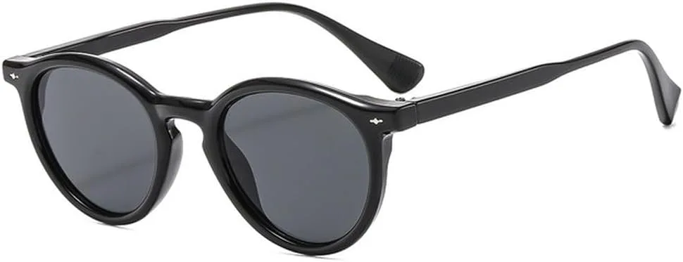 

Популярные круглые солнцезащитные очки для женщин и мужчин, прозрачная оправа, овальные солнцезащитные очки с защитой от УФ-излучения UV400 TVTBBVV, Black