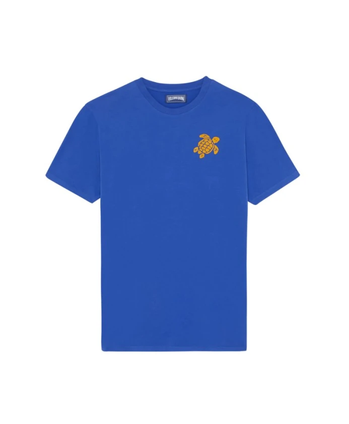 

Мужская футболка из органического хлопка с вышитой черепахой. Vilebrequin, синий