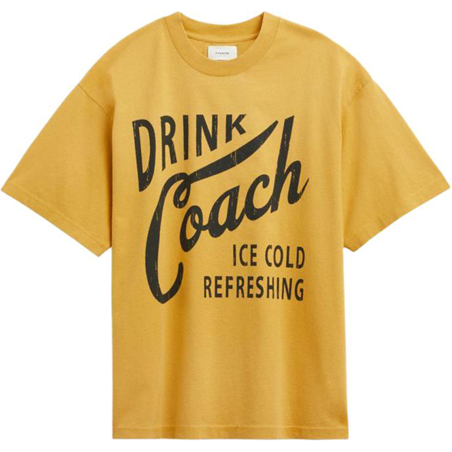 

COACH Футболка SS24 мужская желтая, Желтый, COACH Футболка SS24 мужская желтая