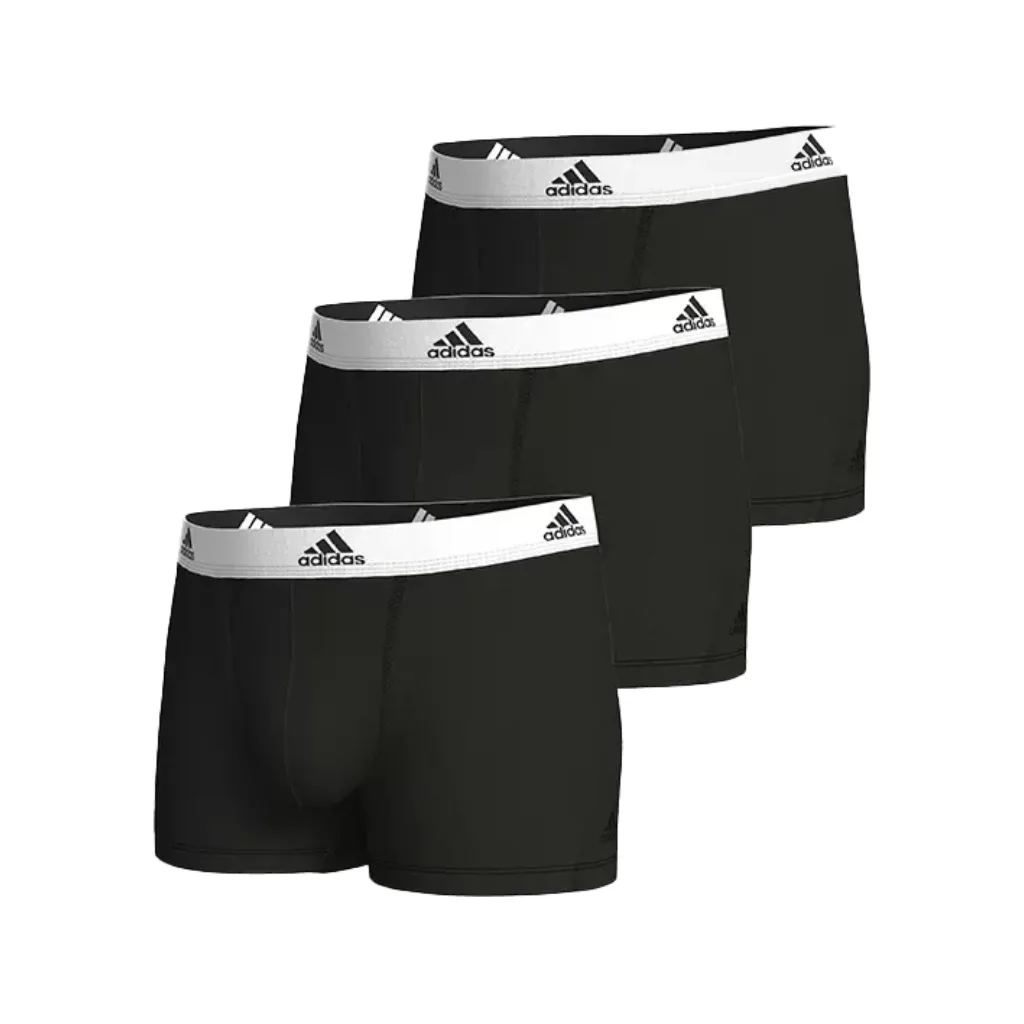 Adidas Мужские трусы 3 шт белая окантовка черные