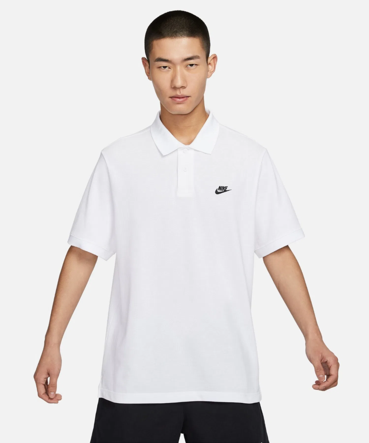 Мужская поло-рубашка Nike Club с коротким рукавом FN3895-100, белая.