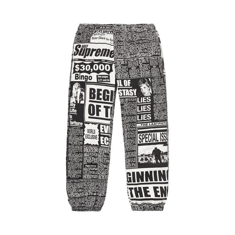 

Брюки Supreme Newsprint Skate Pant, Black