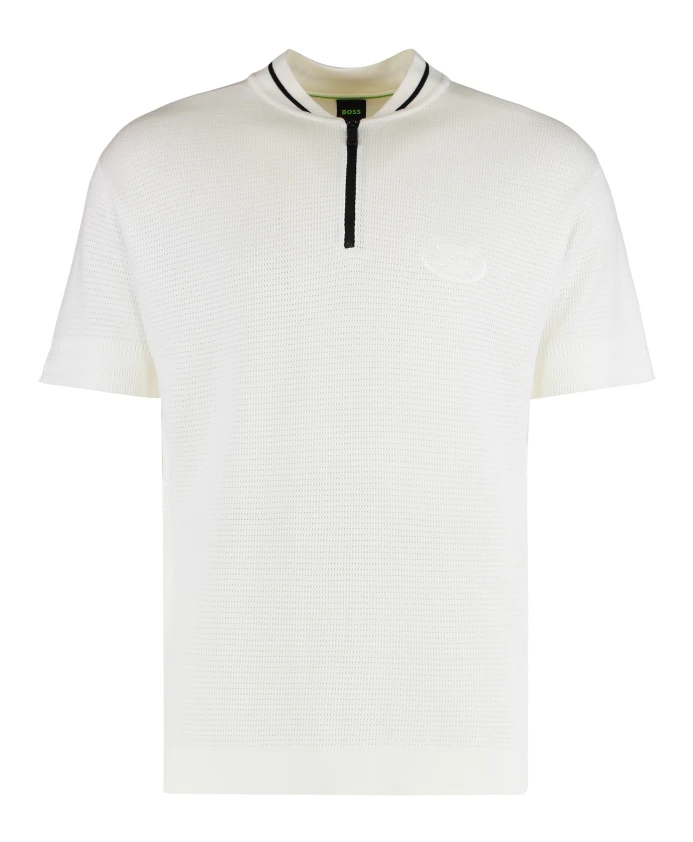 

Рубашка-Поло из смесовой хлопковой ткани. Hugo, белый