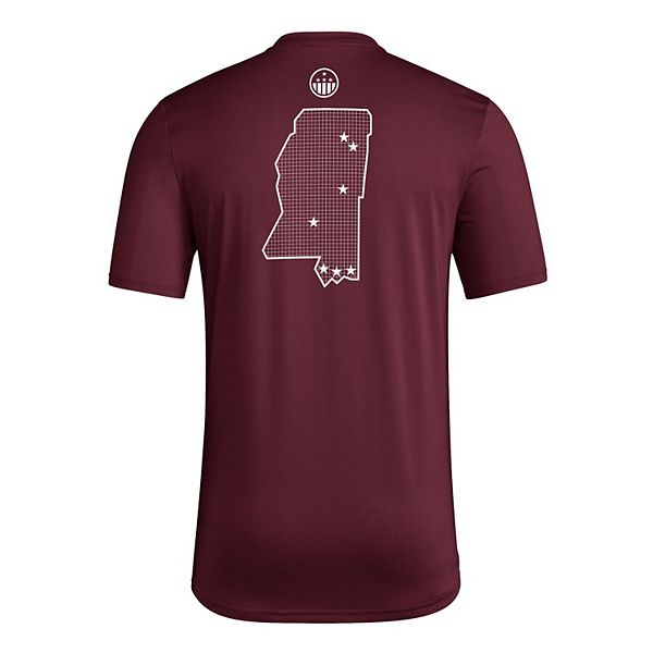 Мужская бордовая футболка Mississippi State Bulldogs Honor & Support для предматчевых мероприятий Adidas — фото 4