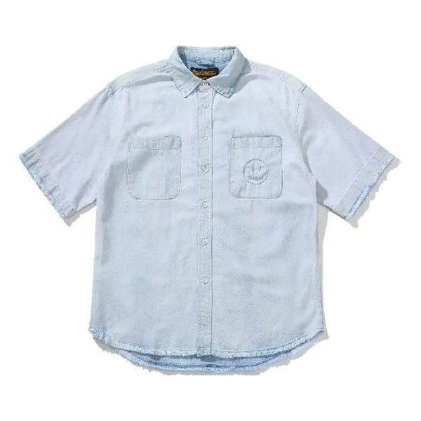

Рубашка lightweight denim shirt 'light indigo' Drew House, индиго