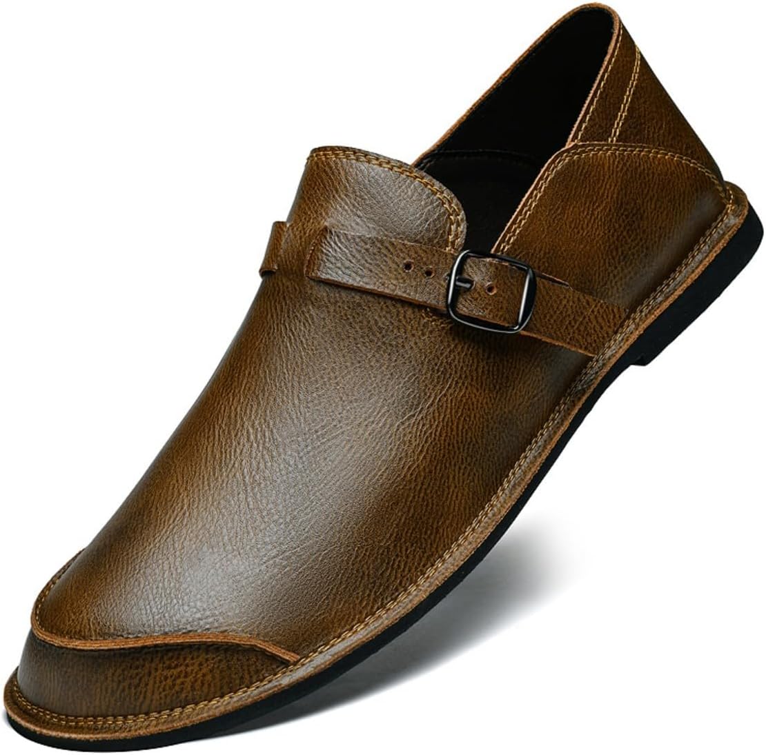 

Мужские туфли-лоферы без шнурков: мужская премиальная обувь из натуральной кожи Hesbiteul, коричневый