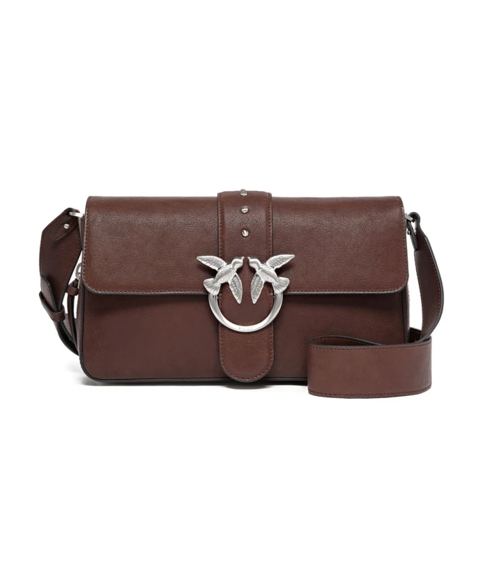 

Коричневая кожаная сумка через плечо Pinko, коричневый