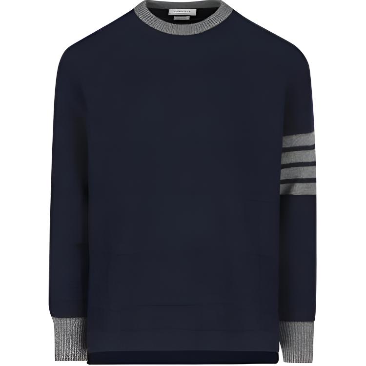 

Джемпер с круглым вырезом и полосками 4 Bar THOM BROWNE, синий