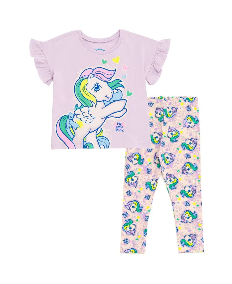 Комплект одежды для девочек: футболка и леггинсы My Pony My Little Pony, violet / бежевый