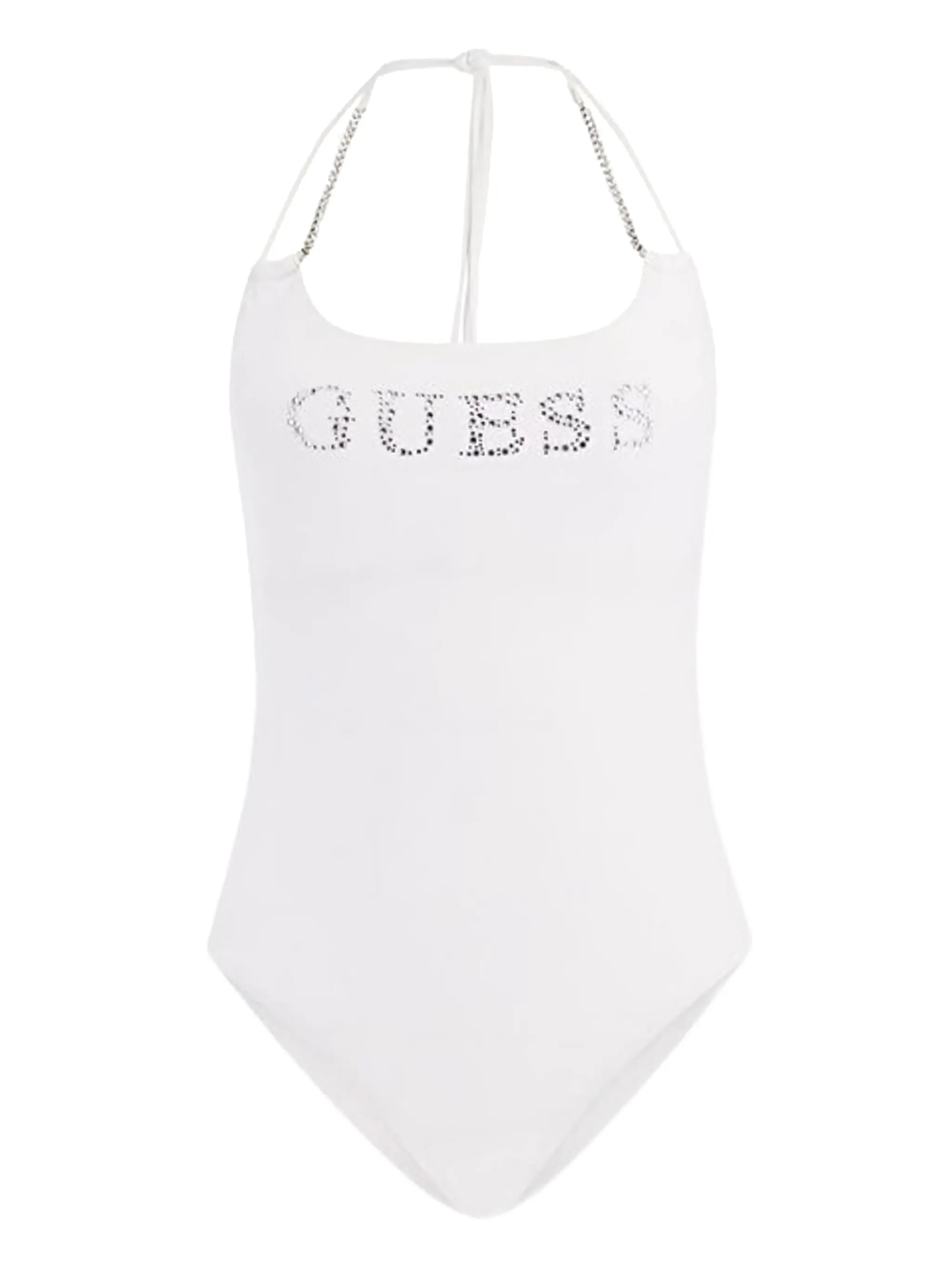 

Купальник с вырезом халтер со стразами Guess Usa, белый