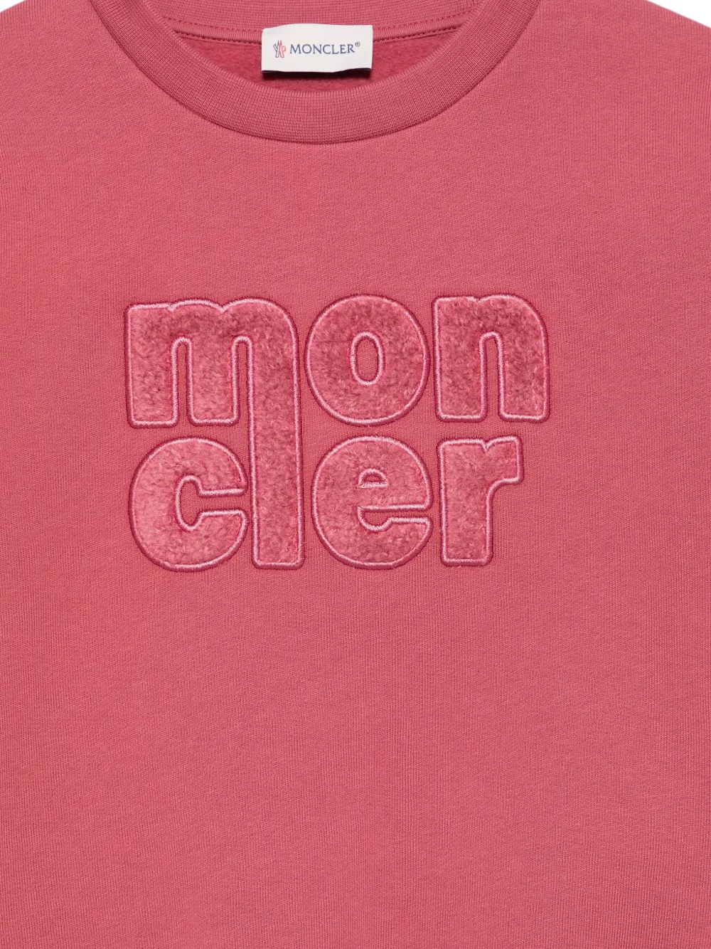 Толстовка с вышитым логотипом Moncler Enfant, розовый — фото 3