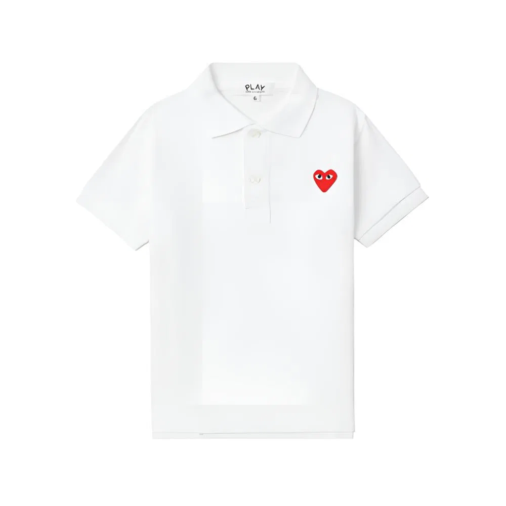 Футболка поло CDG Play Kids белая