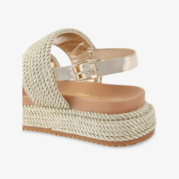 Сандалии Kg Kurt Geiger Phoebe с плетеными веревочными деталями, золотой — фото 4