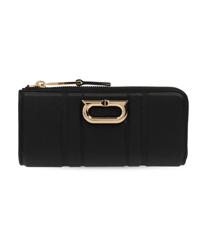 

Кожаный кошелек с логотипом Salvatore Ferragamo, черный