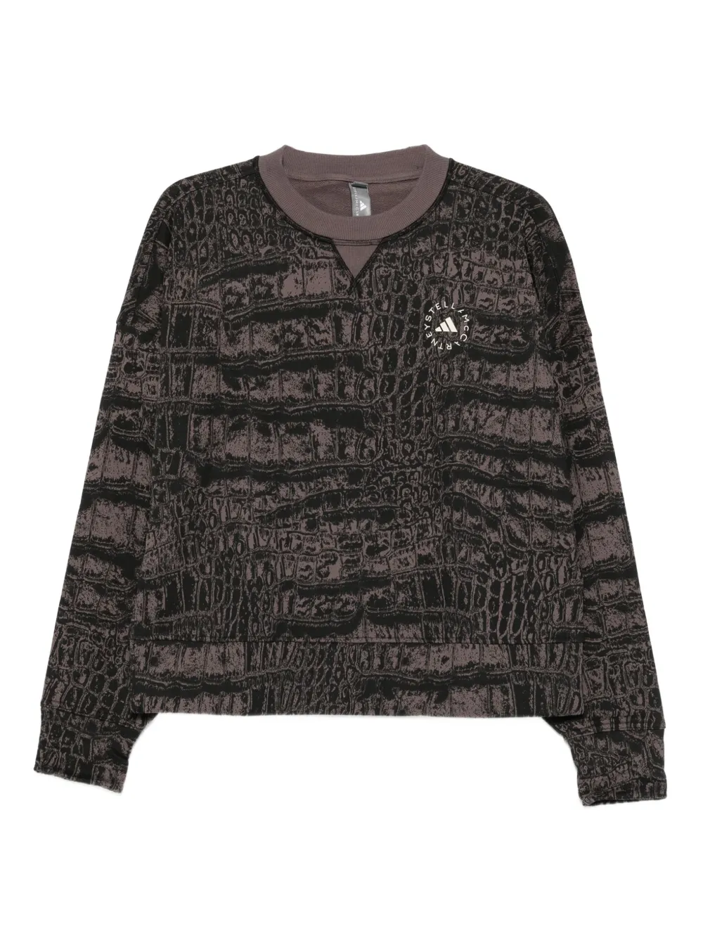 

Свитшот с длинными рукавами и тиснением под крокодила adidas by Stella McCartney, черный