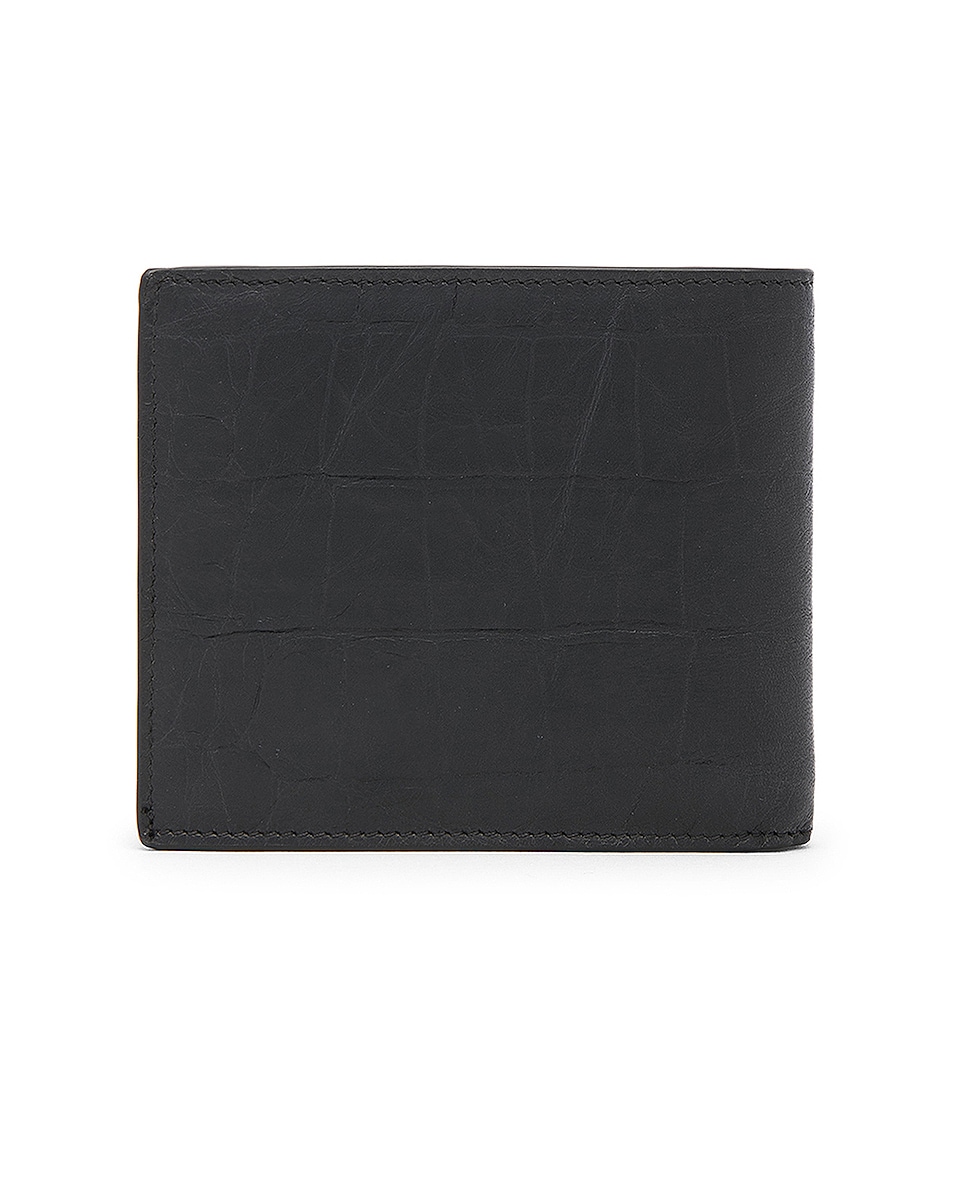 Кошелек с тиснением под крокодила Billfold Saint Laurent, Black — фото 2