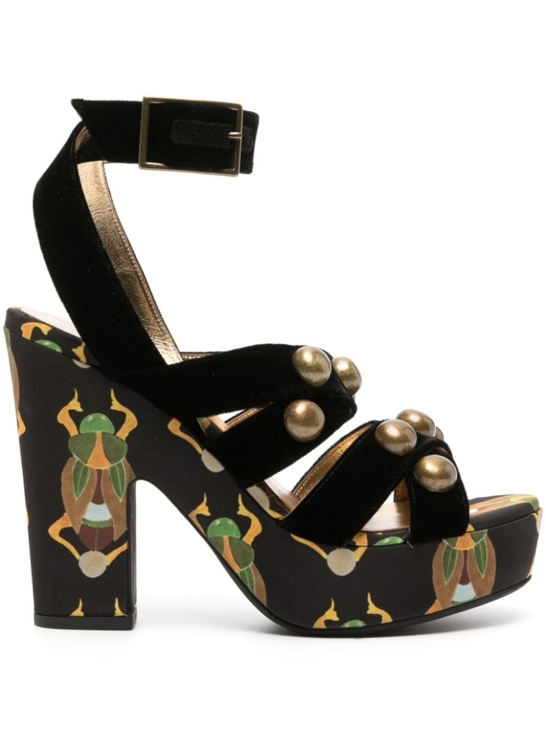 

La DoubleJ босоножки Medal Wedge 140, черный