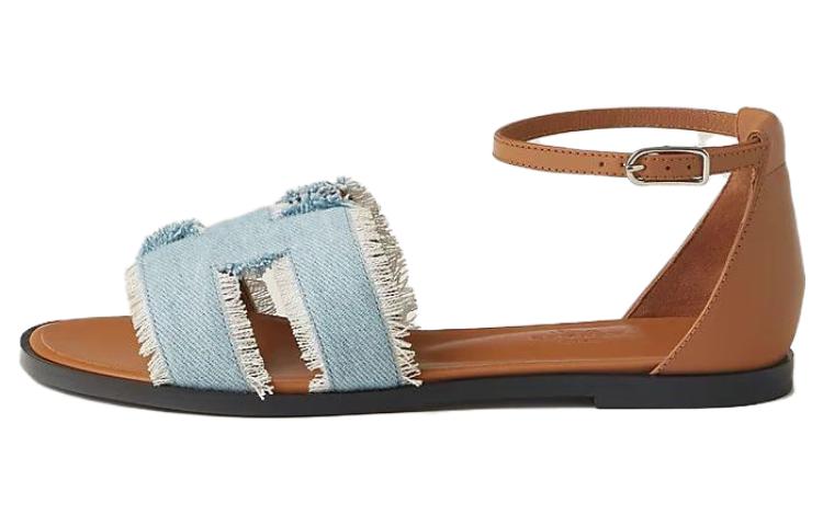 HERMES Сандалии Santorini Strap, женские, коричневые