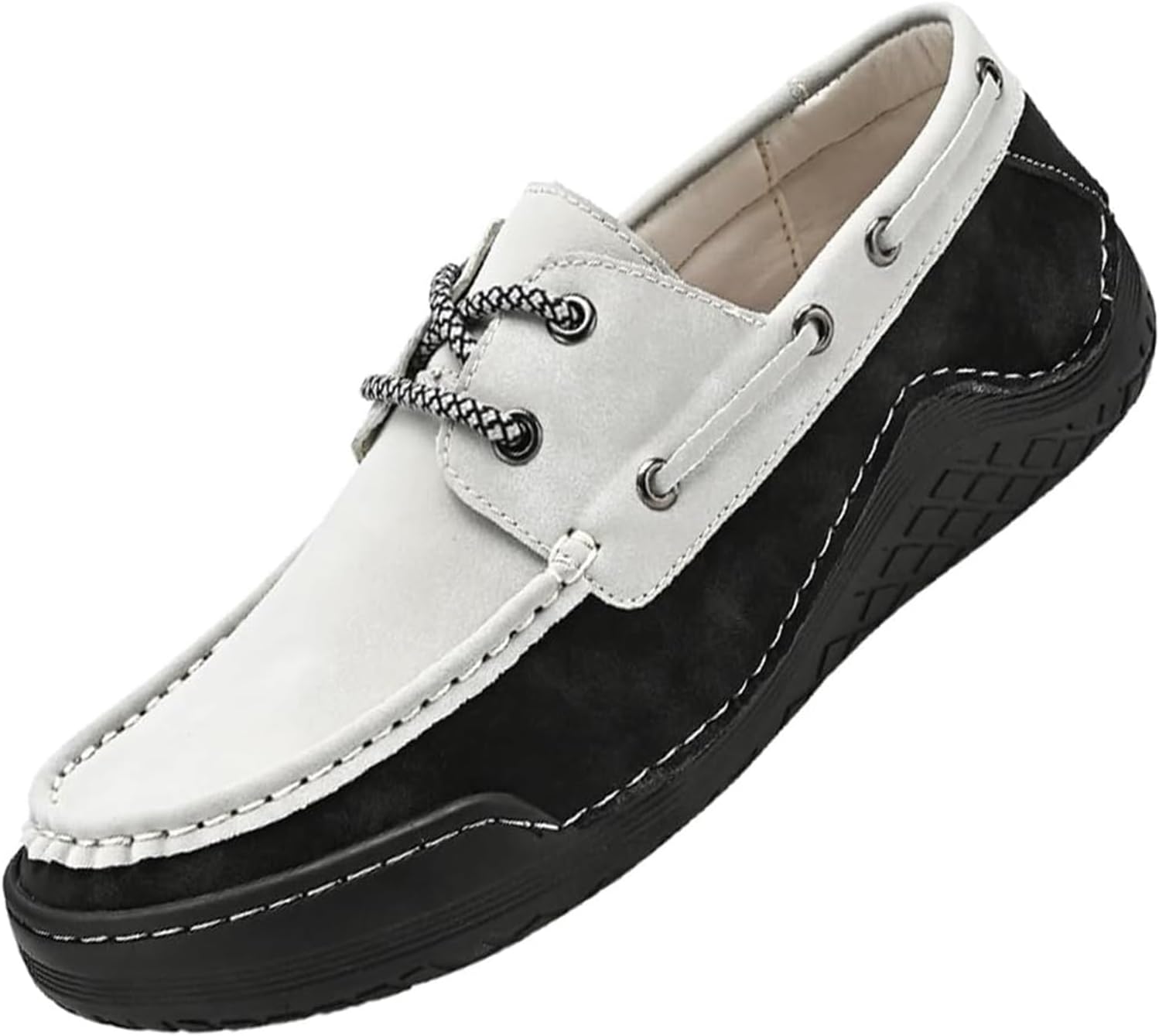 

Мужские кожаные лоферы и слипоны с шнуровкой, ретро, с круглым носком, удобные кожаные туфли, модные нескользящие прогулочные туфли Generic, серый