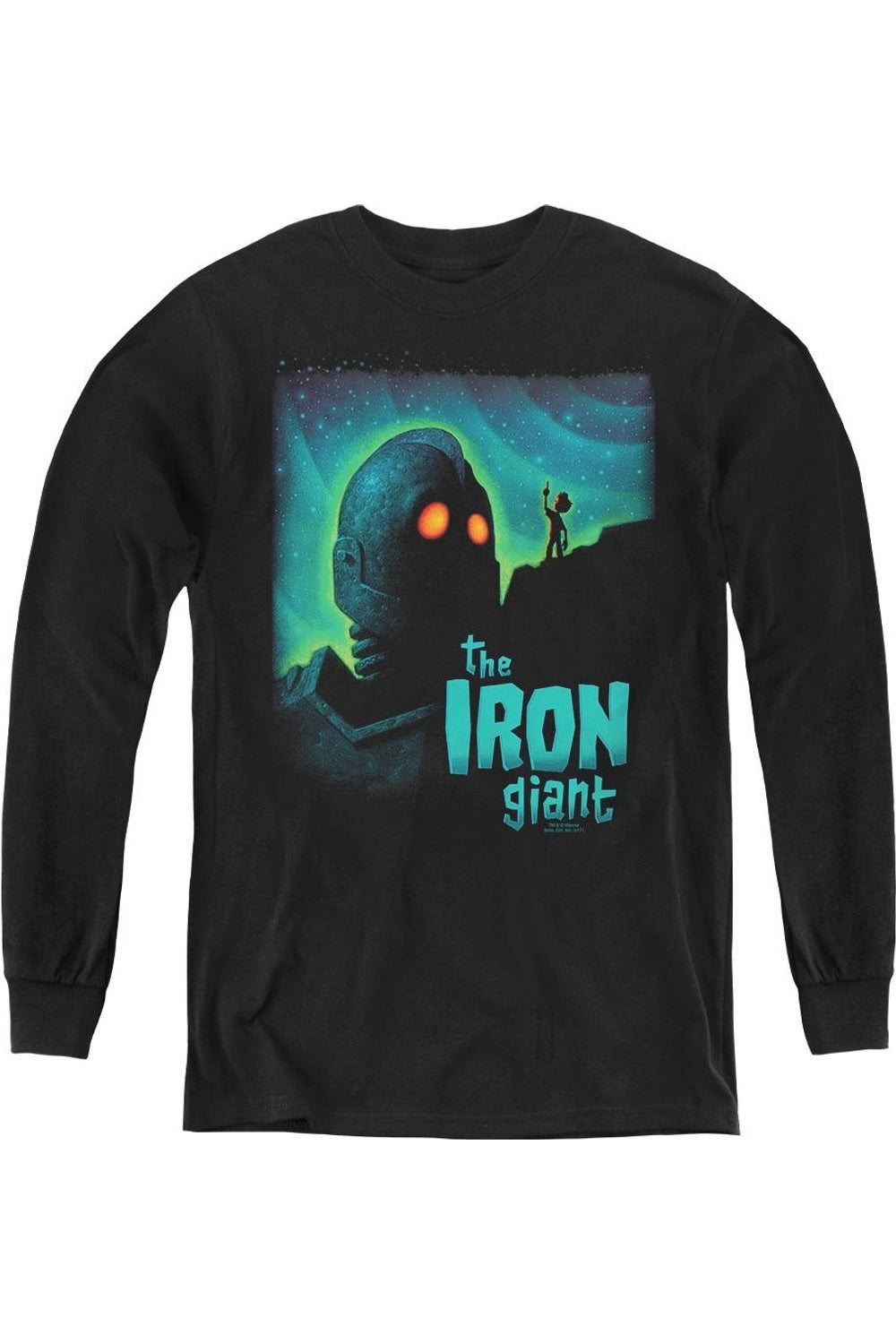 

Футболка с длинным рукавом Iron Giant Look To The Stars для детей Gildan, черный