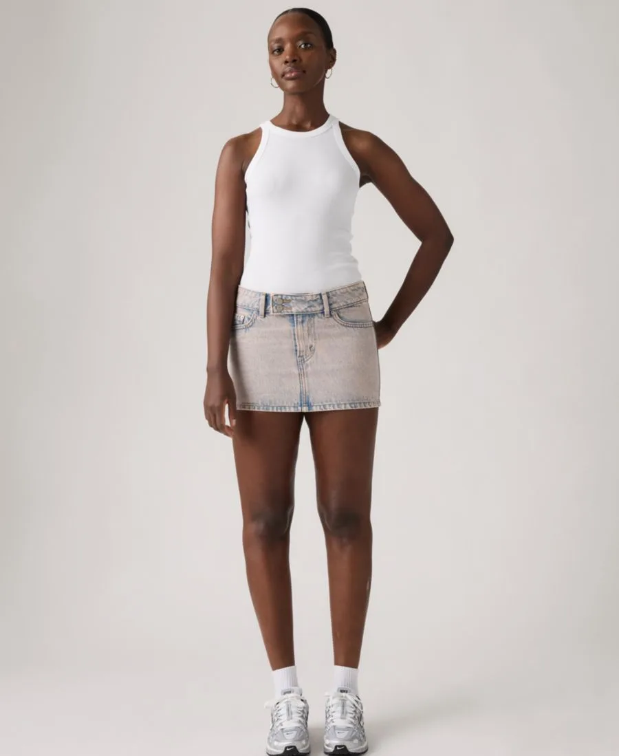 Женская облегающая мини-юбка с очень низким вырезом Levi's, розовый water skirt — фото 2