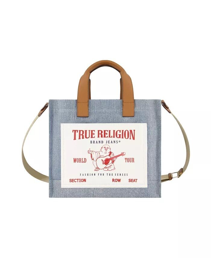 

Женская большая сумка-тоут с карманом среднего размера True Religion, синий