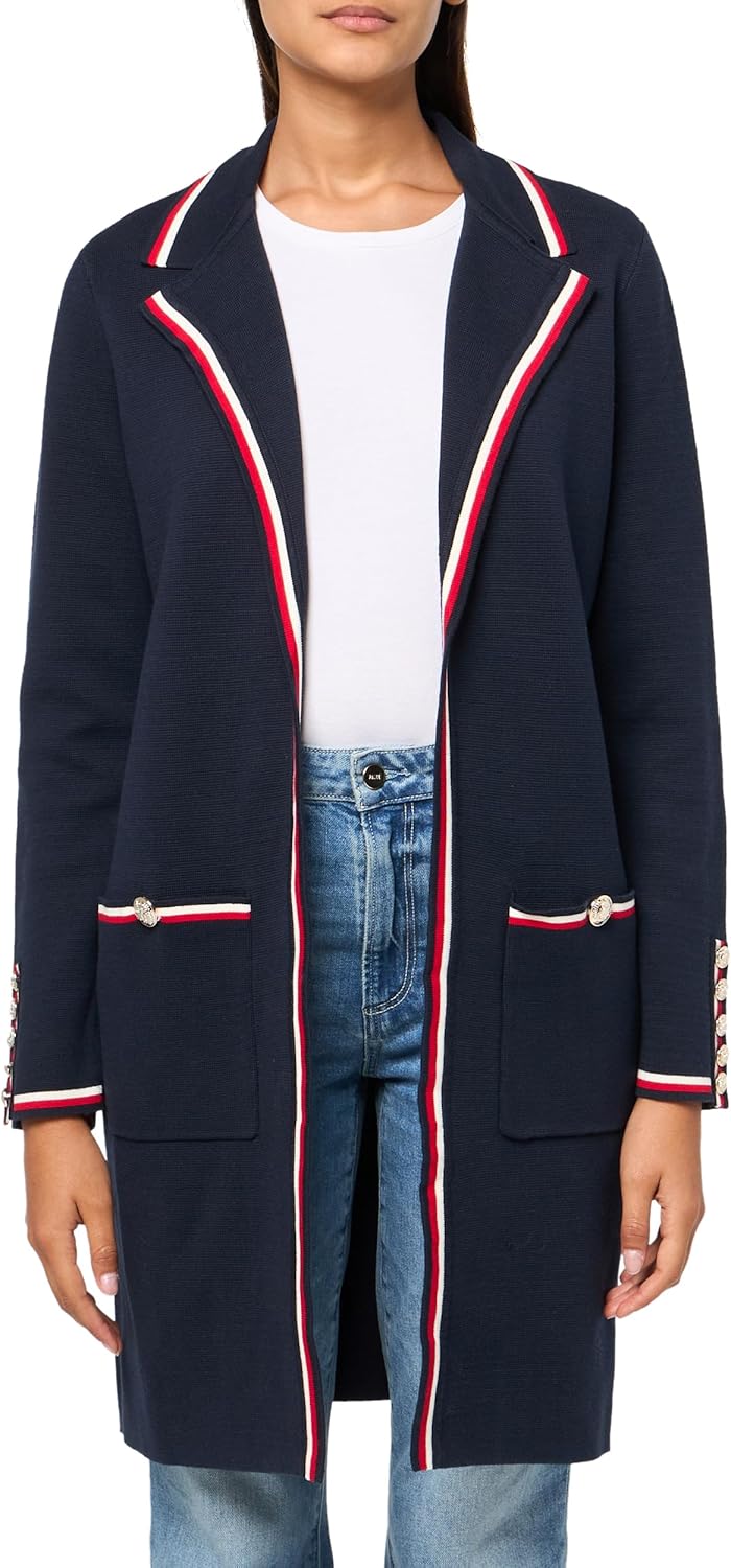 Женский кардиган Tommy Hilfiger, длинный свитер, спортивные брюки, Sky Captain Multi