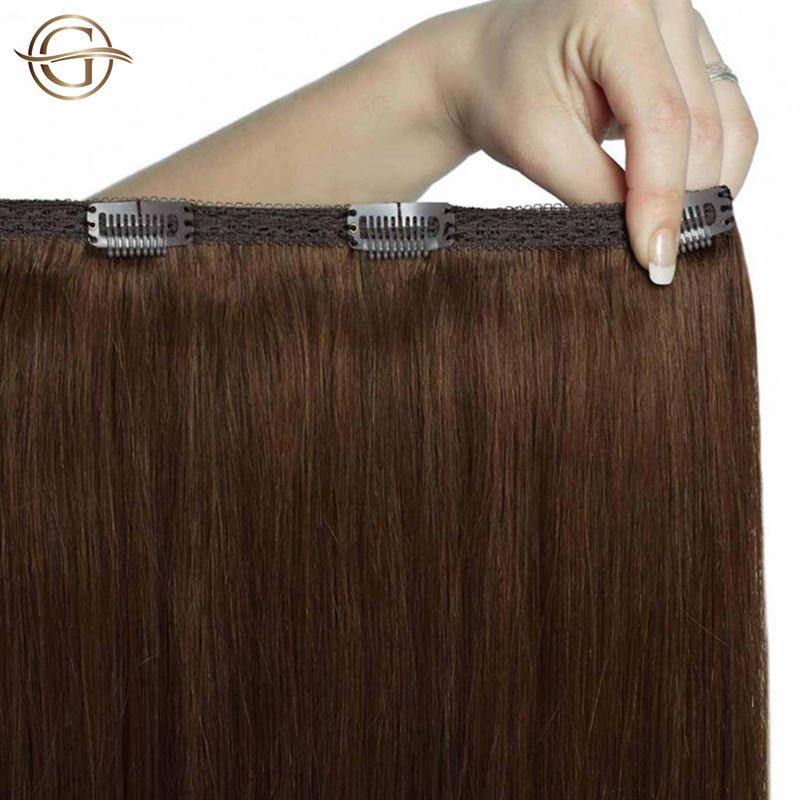 Накладные волосы gold24 clip-in extensions #4 braun - 60 cm Gold24, #12 hellbraun - 60 cm, количество 1 шт. — фото 2