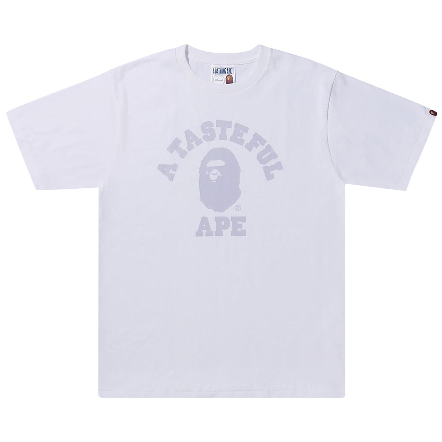 

Футболка колледжа BAPE x Jjjjound, Белая, Белый, Футболка колледжа BAPE x Jjjjound, Белая