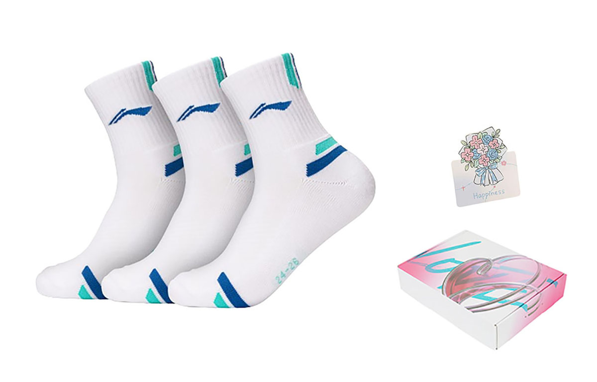 

LINING Носки до середины икры унисекс 3 пары white blue