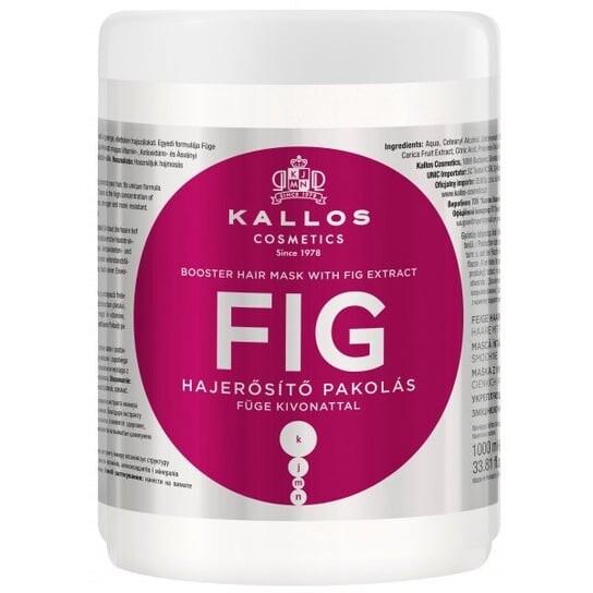 

Маска с экстрактом инжира для тонких и тусклых волос, 1000 мл Kallos, Fig Booster Hair Mask With Fig Extract
