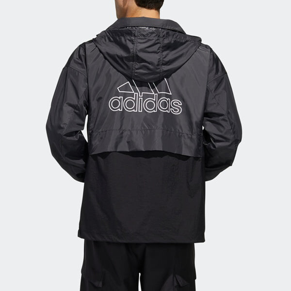 Куртка adidas Outdoor Splicing Causual Sports Jacket Male Black, черный — фото 4
